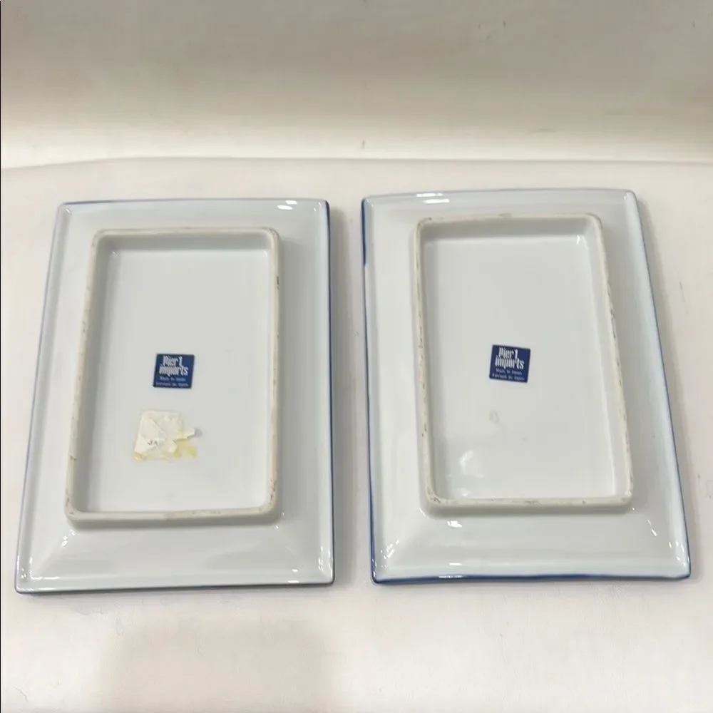 Pier 1 Elegant Blue White Sushi Dinnerware Collection 8 X 5 1/2 Japan Rectangle